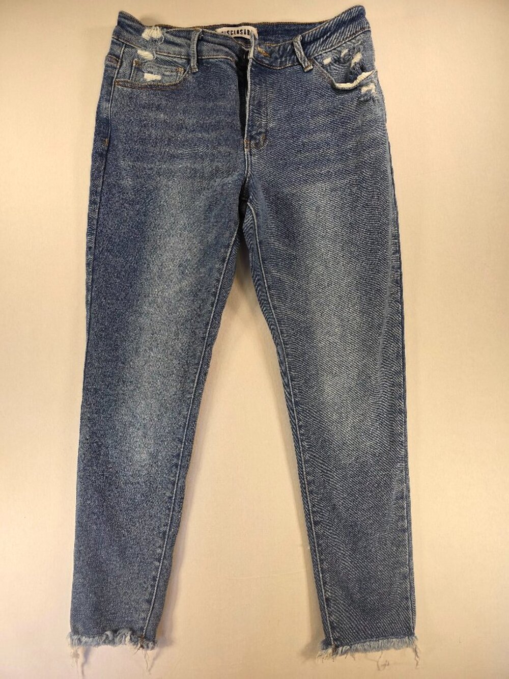 Disclosure Slim Straight Mid Rise Juniors 15/32 Stretch Denim Cut Off Ankles